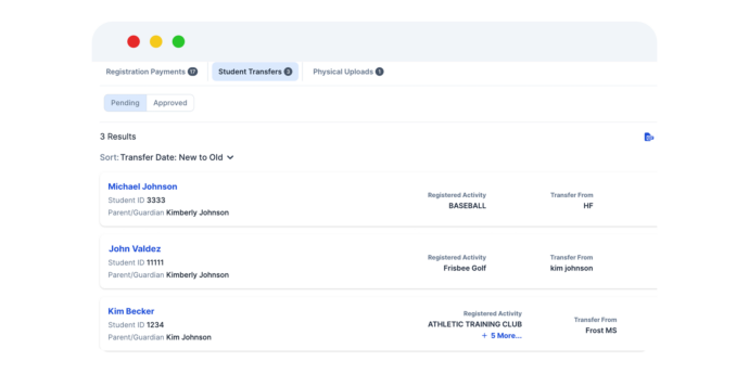 Snap! Manage transfersmanagements