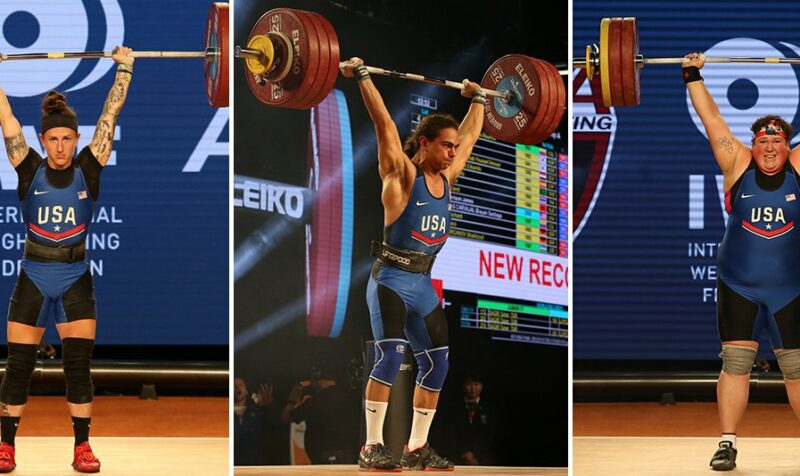 USA Weightlifting team members competing