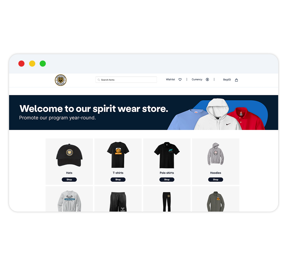 Snap! Store sample storefront webpage
