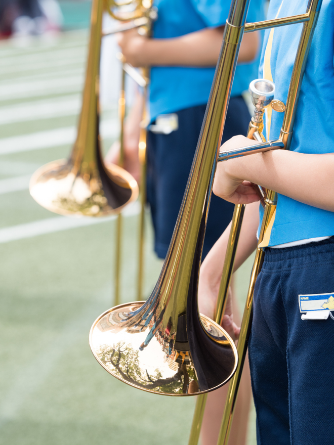 Marching Band with instruments